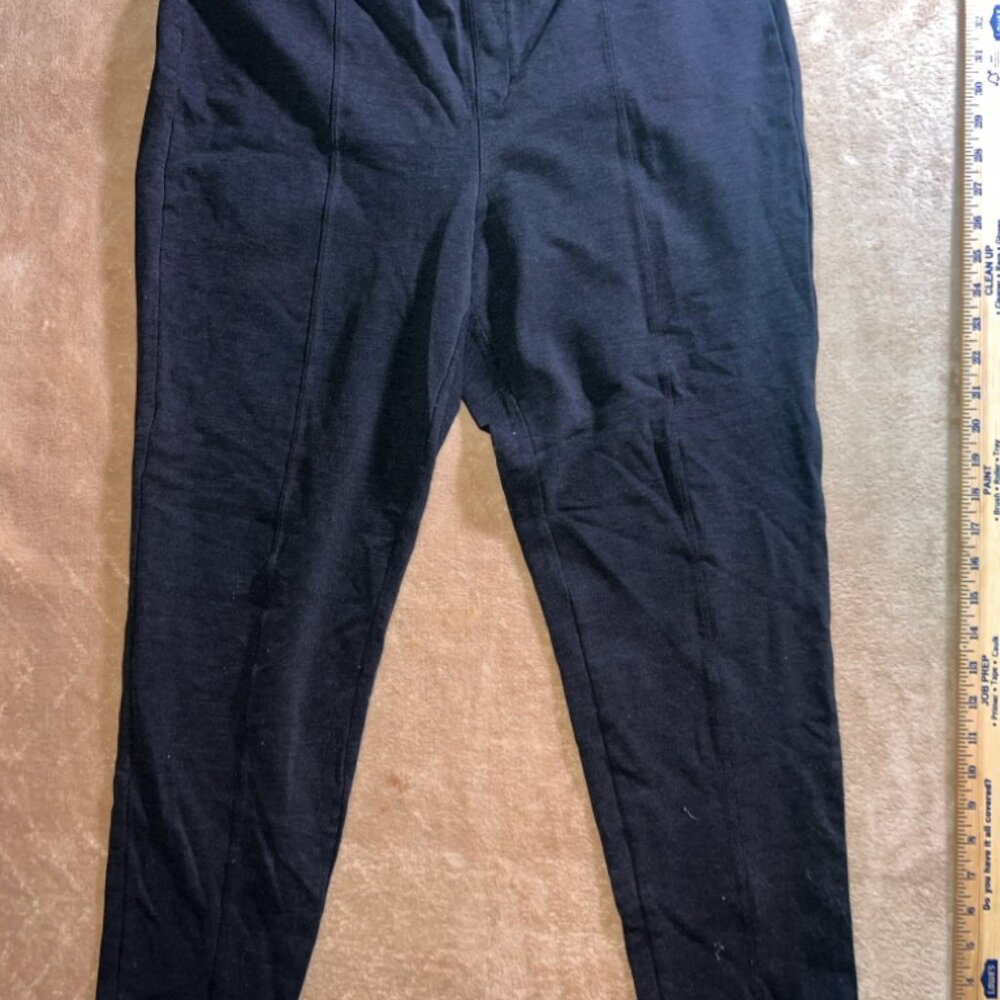 Style & Co Women XL Dark Gray Stretch Elastic Slip-on Seams Pleat In Front Pant